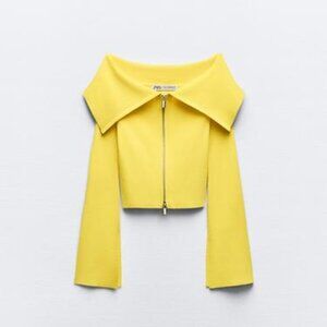 BASIC KNIT OFF-THE-SHOULDER CHAQUETA